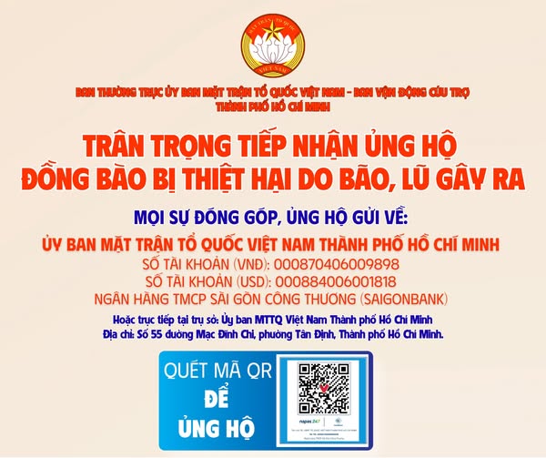 Trân trọng tiếp nhận sự đóng góp, ủng hộ của cán bộ, công chức, chiến sĩ các lực lượng vũ trang và đồng bào Thành phố, đối với nhân dân các tỉnh bị thiệt hại do bão, lũ gây ra.